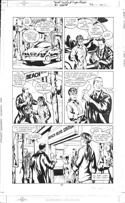 JLA: Secret Society of Super-Heroes #1, pg. 45 Mike McKone & Jimmy Palmiotti – Original Art | PaperFilms