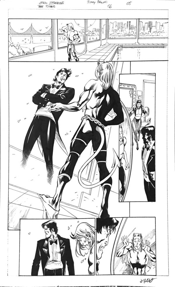 Teen Titans #56, pg. 5 Eddy Barrows & Jimmy Palmiotti - Original Art