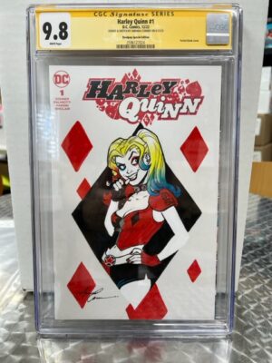 HARLEY QUINN #1 - NYCC SKETCH COVER - AMANDA CONNER - HARLEY QUINN DRAWING -  CGC 9.8