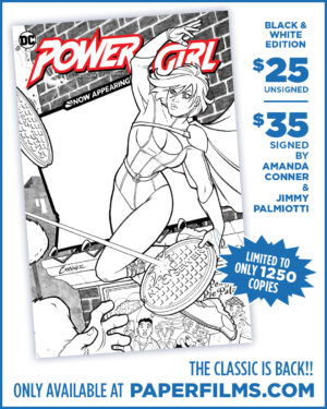 POWER GIRL #1 - PAPERFILMS EXCLUSIVE LINE ART SKETCH COVER