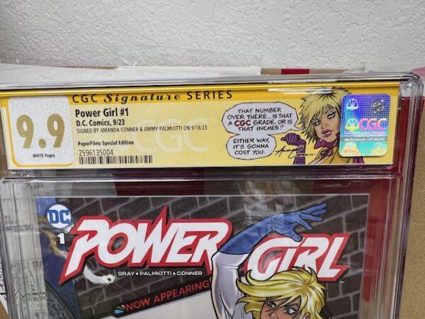 POWER GIRL #1 PAPERFILMS EXCLUSIVE STANDARD COVER - SIGNED - CGC 9.9 - Image 3