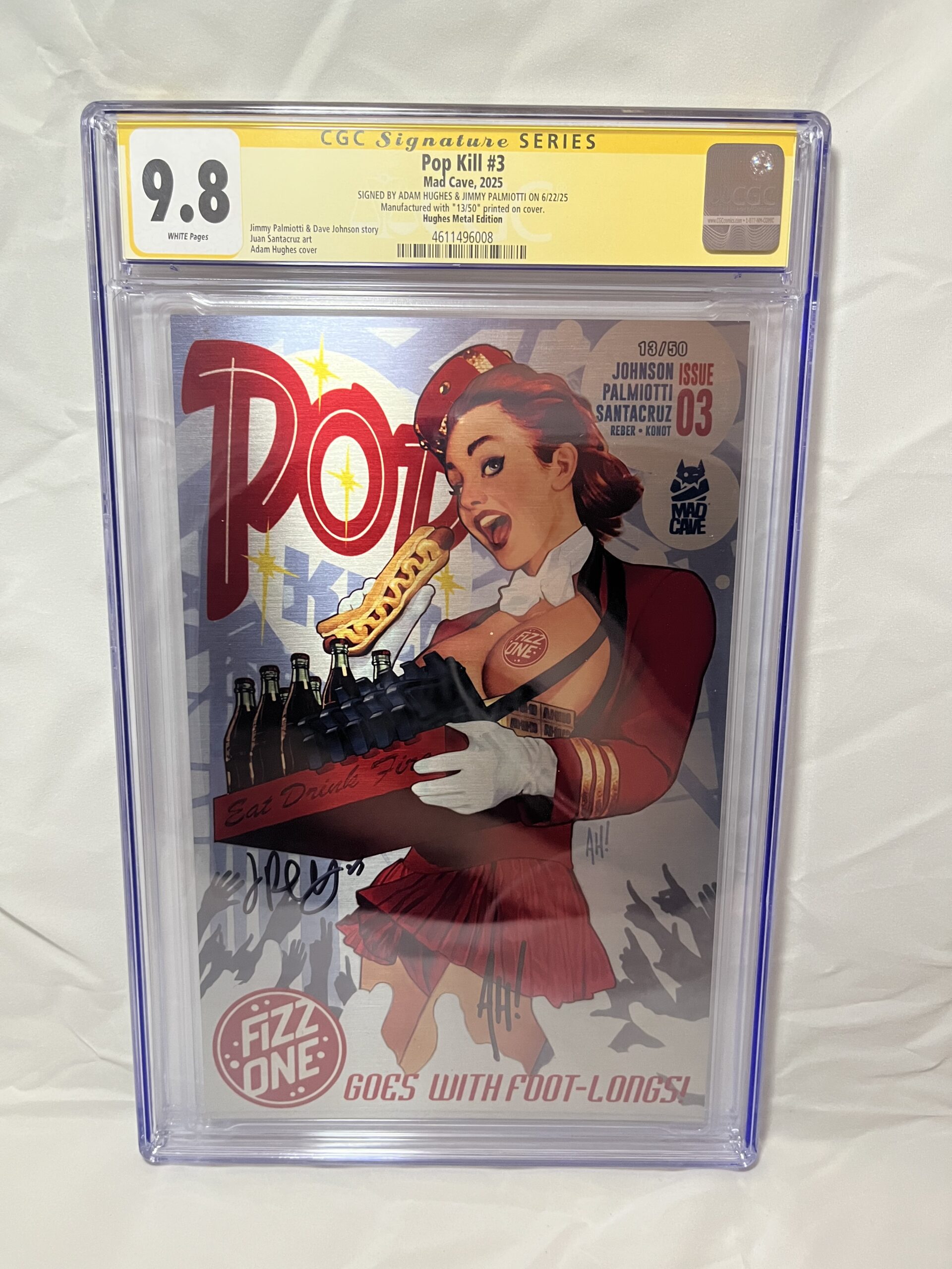 POP KILL #3 (2025) HUGHES METAL EDITION - CGC 9.8 (SIGNED)